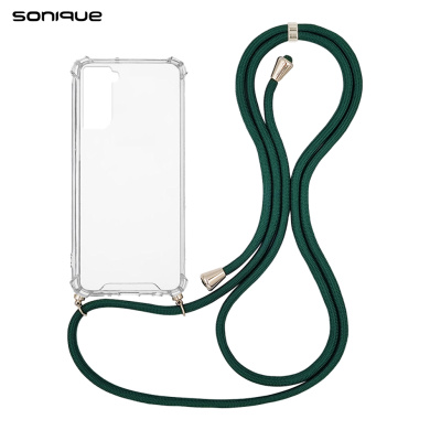 Θήκη Σιλικόνης με Κορδόνι Sonique Armor Clear Samsung Galaxy S21 Plus Πράσινο Σκούρο