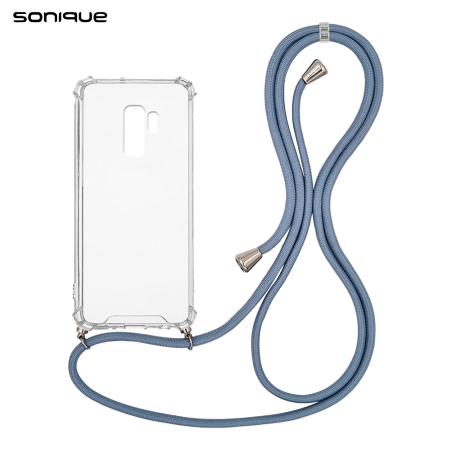 Θήκη Σιλικόνης με Κορδόνι Sonique Armor Clear Samsung Galaxy S9 Plus Μπλε Γκρι