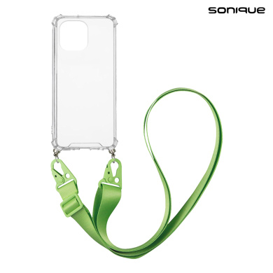Θήκη Σιλικόνης με Strap Sonique Armor Clear Xiaomi Mi 11 Πράσινο Ανοιχτό