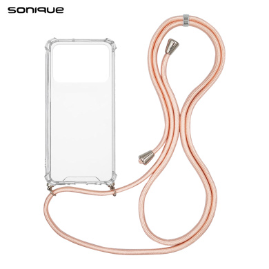 Θήκη Σιλικόνης με Κορδόνι Sonique Armor Clear Xiaomi Poco C40 Ροζ Σατινέ
