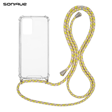 Θήκη Σιλικόνης με Κορδόνι Sonique Armor Clear Xiaomi Redmi Note 10 5G / Poco M3 Pro 5G Rainbow Κίτρινο