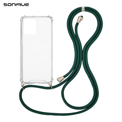 Θήκη Σιλικόνης με Κορδόνι Sonique Armor Clear Realme 8 / Realme 8 Pro Πράσινο Σκούρο