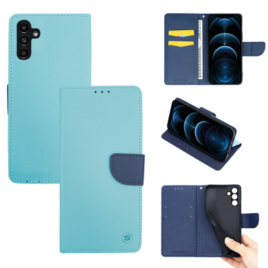 Θήκη Πορτοφόλι Sonique Trend Wallet Samsung Galaxy A13 5G / Galaxy A04s Σιέλ / Σκούρο Μπλε