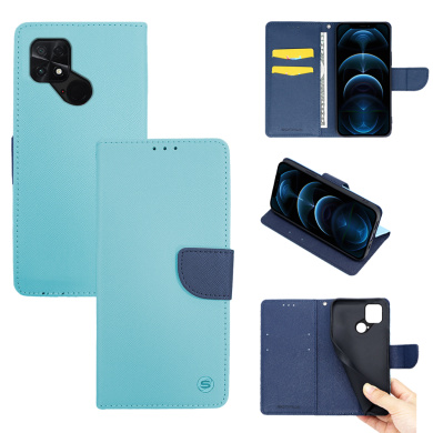 Θήκη Πορτοφόλι Sonique Trend Wallet Xiaomi Poco C40 Σιέλ / Σκούρο Μπλε