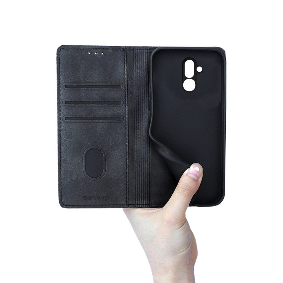 Θήκη Πορτοφόλι Vintage Magnet Wallet Sonique Huawei Mate 20 Lite Μαύρο