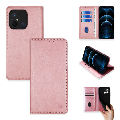 Θήκη Πορτοφόλι Vintage Magnet Wallet Sonique Xiaomi Redmi 12C Ροζ Χρυσό