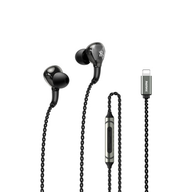 Ακουστικά Remax Metal Wired Lightning RM-616i Μαύρο
