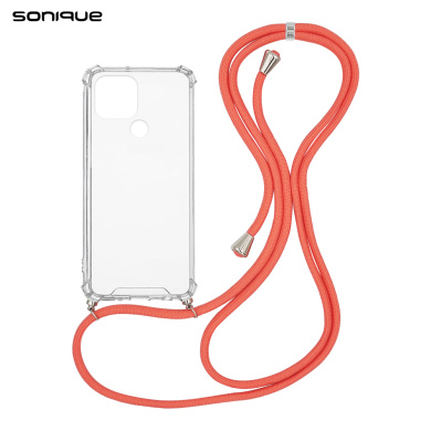 Θήκη Σιλικόνης με Κορδόνι Sonique Armor Clear Xiaomi Redmi A1 Plus / Poco C50 / Redmi A2 Plus Κοραλλί