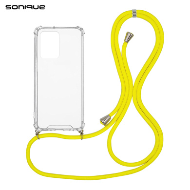 Θήκη Σιλικόνης με Κορδόνι Sonique Armor Clear Xiaomi Redmi Note 12 5G / Poco X5 5G Κίτρινο