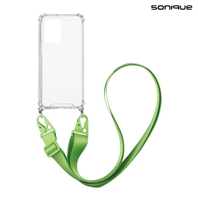 Θήκη Σιλικόνης με Strap Sonique Armor Clear Xiaomi Redmi Note 12 5G / Poco X5 5G Πράσινο Ανοιχτό