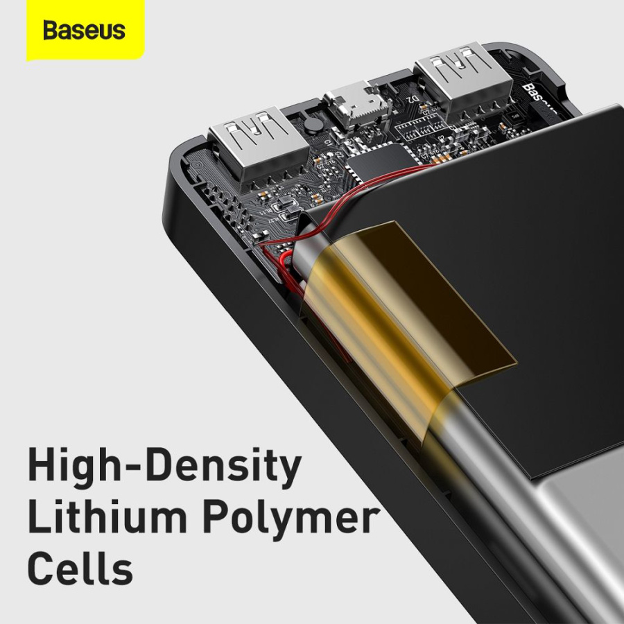 Powerbank Baseus Bipow 30000mAh, με 2 Θύρες USB-A και Θύρα USB-C, 15W PD Μαύρο