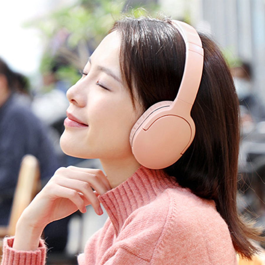 Ασύρματα Ακουστικά Κεφαλής Baseus Encok D02 Pro Ροζ