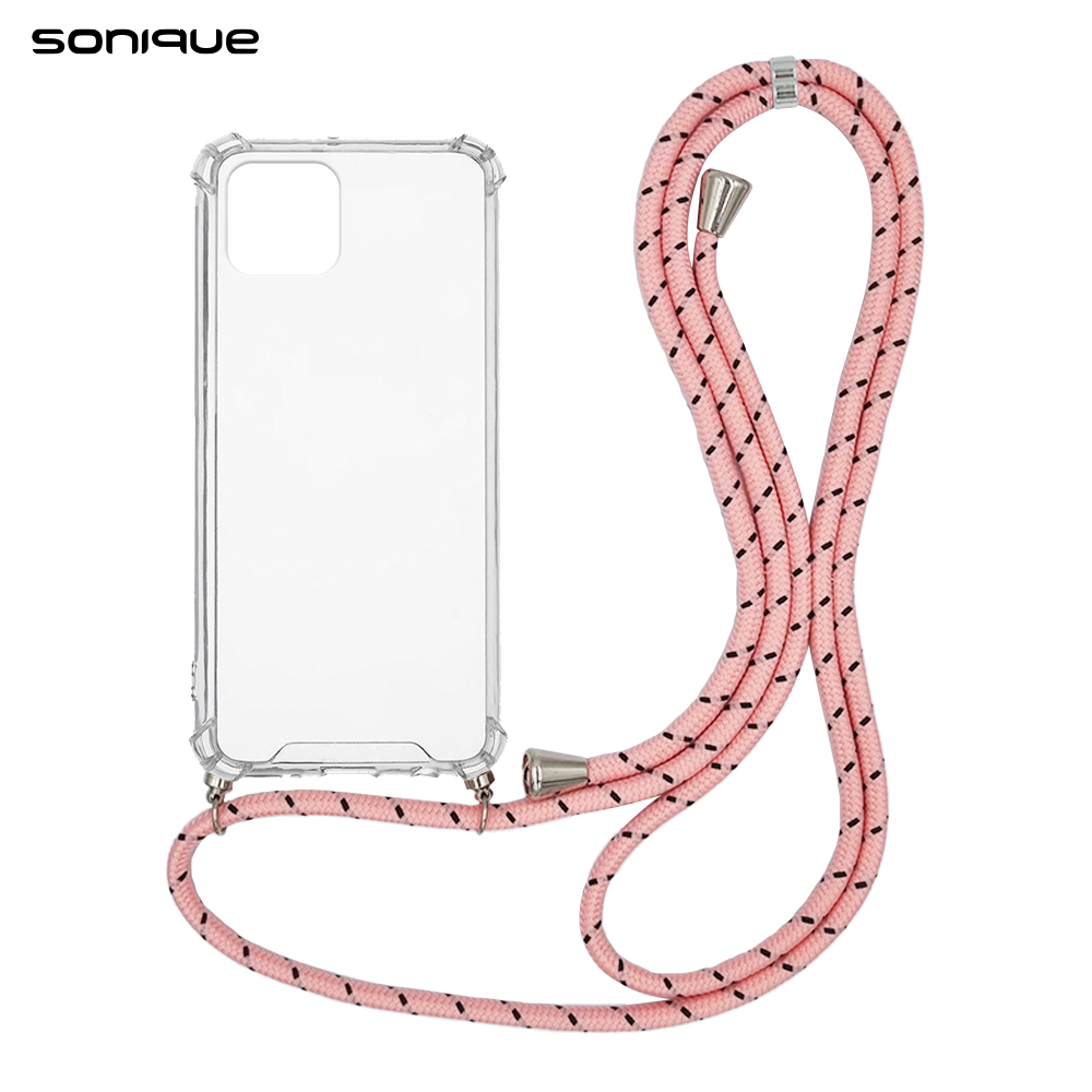 Θήκη Σιλικόνης με Κορδόνι Sonique Armor Clear Samsung Galaxy M33 5G Rainbow Ροζ