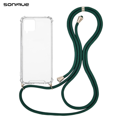 Θήκη Σιλικόνης με Κορδόνι Sonique Armor Clear Samsung Galaxy M53 5G Πράσινο Σκούρο