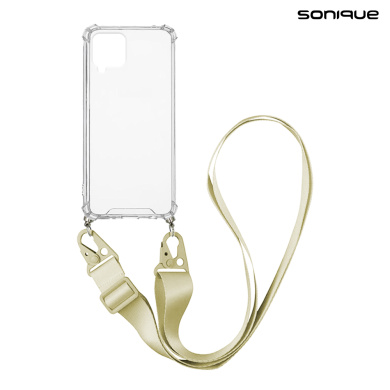 Θήκη Σιλικόνης με Strap Sonique Armor Clear Samsung Galaxy M53 5G Μπεζ