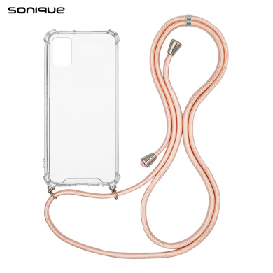 Θήκη Σιλικόνης με Κορδόνι Sonique Armor Clear Samsung Galaxy A31 Ροζ Σατινέ