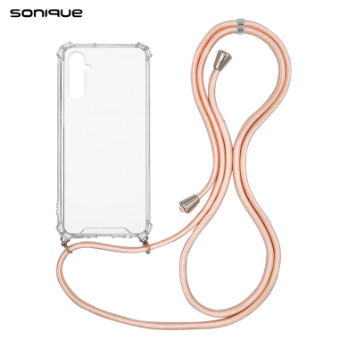 Θήκη Σιλικόνης με Κορδόνι Sonique Armor Clear Samsung Galaxy A24 4G Ροζ Σατινέ