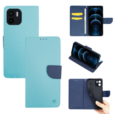 Θήκη Πορτοφόλι Sonique Trend Wallet Xiaomi Redmi A1 / Redmi A2 Σιέλ / Σκούρο Μπλε