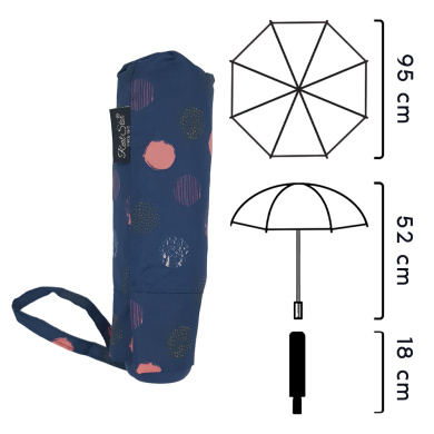 Ομπρέλα Βροχής Χειρός Compact Πουα Χειροκίνητη Μπλέ