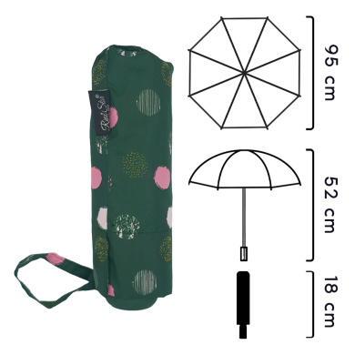 Ομπρέλα Βροχής Χειρός Compact Πουα Χειροκίνητη Πράσινο
