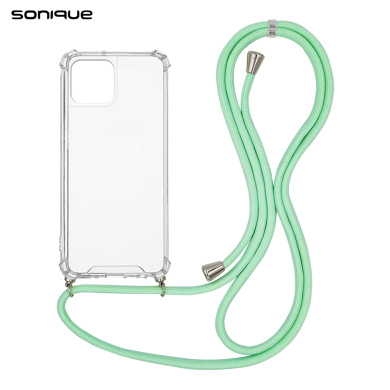 Θήκη Σιλικόνης με Κορδόνι Sonique Armor Clear Apple iPhone 15 Βεραμάν