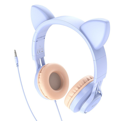 Ενσύρματα Ακουστικά HOCO Cat Ear W36 Γαλάζιο