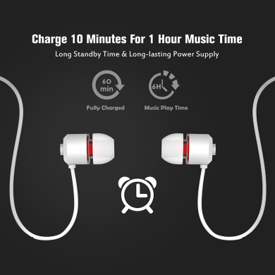 REMAX RB-S6 In-ear Bluetooth Handsfree Ακουστικά με Αντοχή στον Ιδρώτα Λευκό