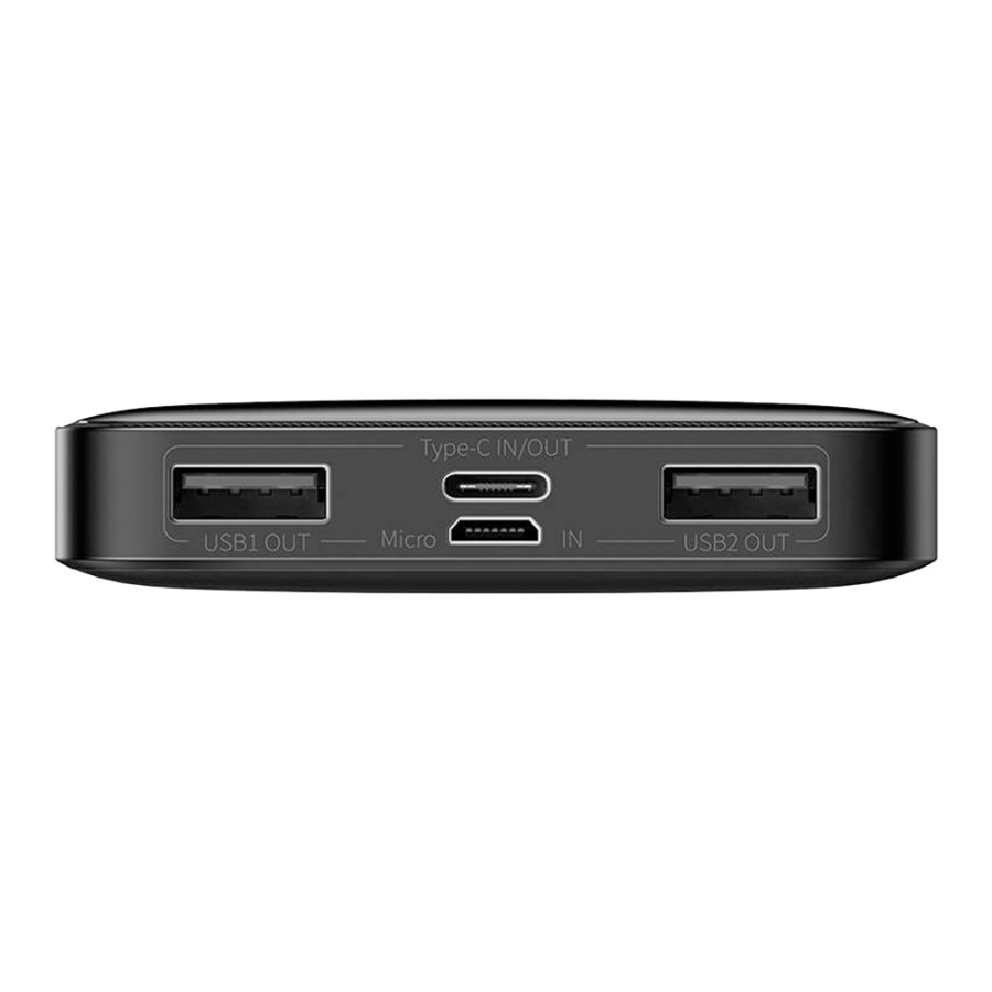 Powerbank Baseus Bipow 10000mAh, με 2 Θύρες USB-A και Θύρα USB-C, 15W PD Μαύρο