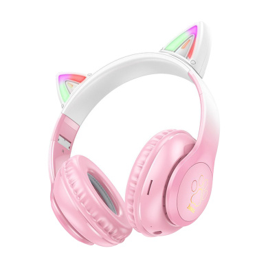 Ασύρματα Ακουστικά HOCO Cat Ear W42 Ροζ