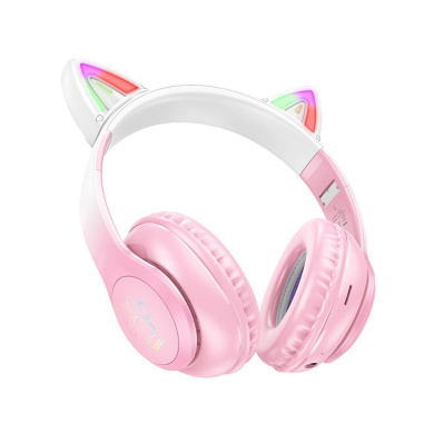 Ασύρματα Ακουστικά HOCO Cat Ear W42 Ροζ
