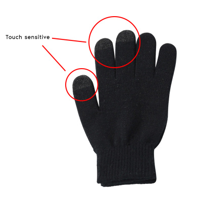 Γάντια Universal Touchscreen one size Μαύρο