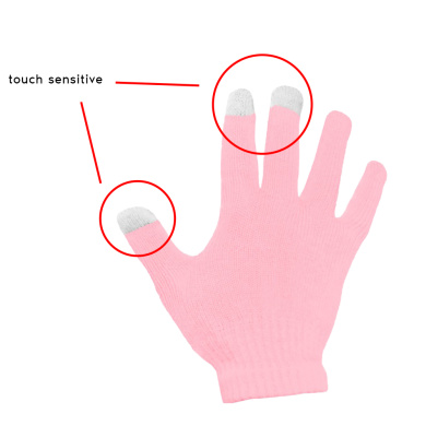 Γάντια Universal Touchscreen Thinny Γυναικεία one size Ροζ