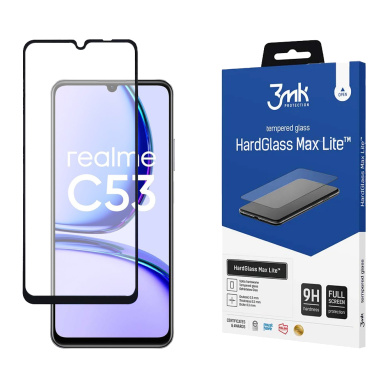 3MK HardGlass Max Lite Full Screen Realme C51 / Realme C53 Μαύρο