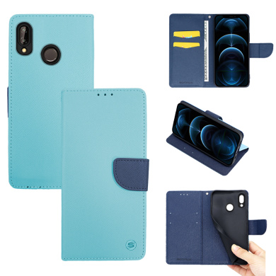 Θήκη Πορτοφόλι Sonique Trend Wallet Huawei P20 lite Σιέλ / Σκούρο Μπλε