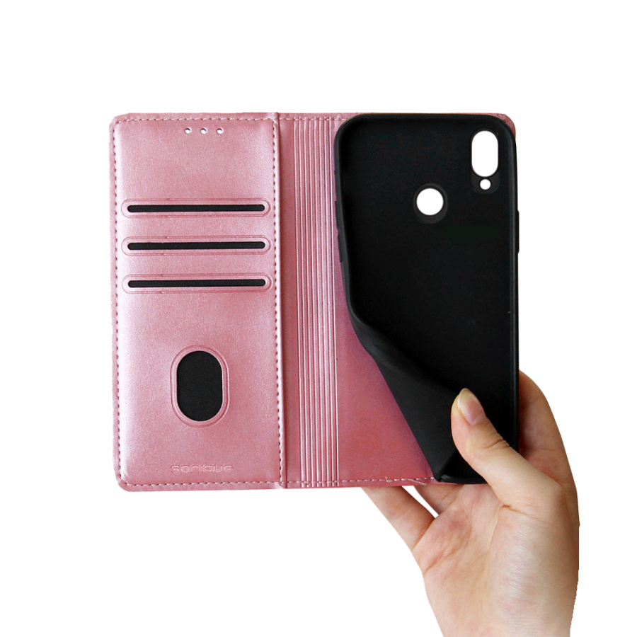 Θήκη Πορτοφόλι Vintage Magnet Wallet Sonique Xiaomi Redmi Note 7/7 Pro Ροζ Χρυσό