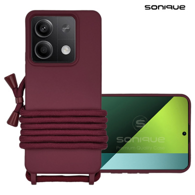 Θήκη Σιλικόνης με Κορδόνι CarryHang Sonique Xiaomi Redmi Note 13 5G Μπορντώ