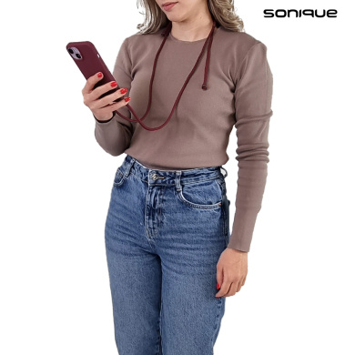 Θήκη Σιλικόνης με Κορδόνι CarryHang Sonique Xiaomi Redmi Note 13 5G Μπορντώ