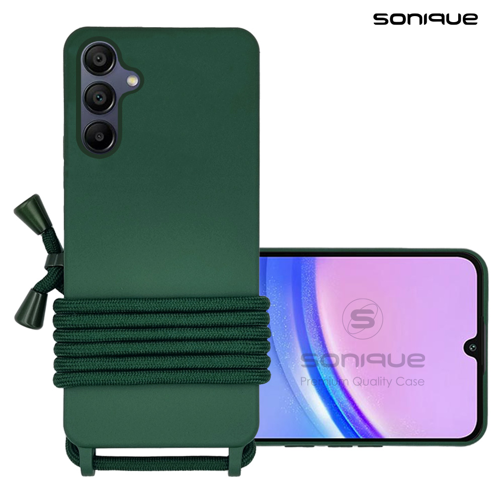 Θήκη Σιλικόνης με Κορδόνι CarryHang Sonique Samsung Galaxy A15 4G / Galaxy A15 5G Πράσινο Σκούρο