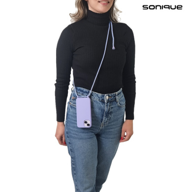 Θήκη Σιλικόνης με Κορδόνι CarryHang Sonique Samsung Galaxy S24 Ultra Λιλά
