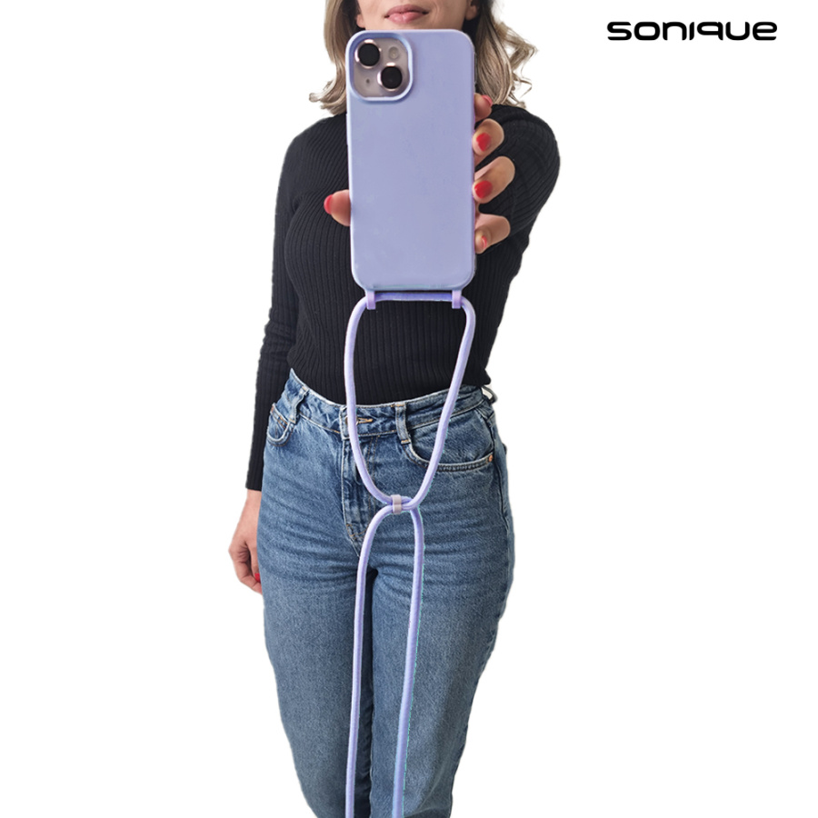 Θήκη Σιλικόνης με Κορδόνι CarryHang Sonique Samsung Galaxy S24 Ultra Λιλά