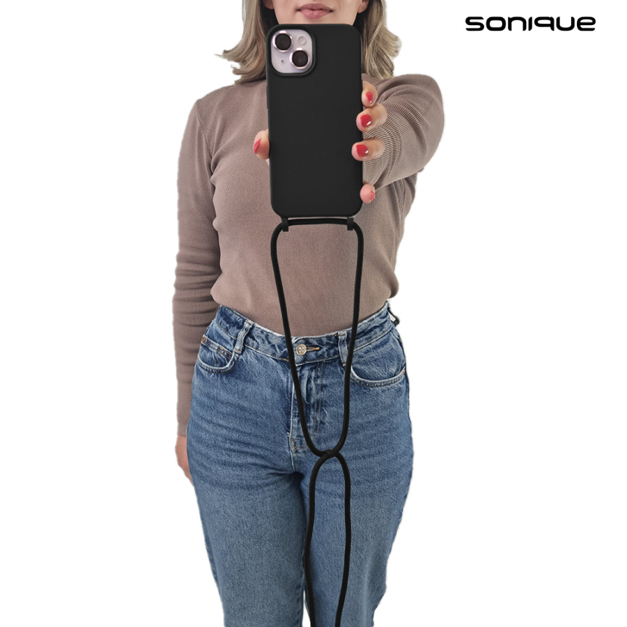 Θήκη Σιλικόνης με Κορδόνι CarryHang Sonique Samsung Galaxy S24 Ultra Μαύρο