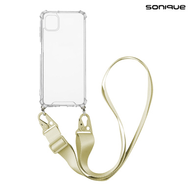Θήκη Σιλικόνης με Strap Sonique Armor Clear Samsung Galaxy M13 4G Μπεζ