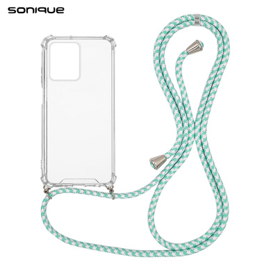 Θήκη Σιλικόνης με Κορδόνι Sonique Armor Clear Xiaomi Redmi Note 12 Pro Plus Rainbow Βεραμάν