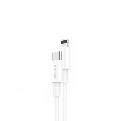 Φορτιστής Foneng με Θύρα USB-C EU39 + Καλώδιο Lightning 20W PD 3.0 Λευκό