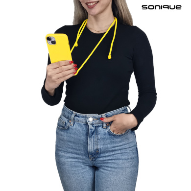 Θήκη Σιλικόνης με Κορδόνι CarryHang Sonique Samsung Galaxy A54 5G Κίτρινο