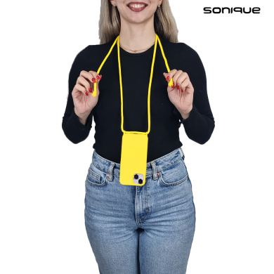Θήκη Σιλικόνης με Κορδόνι CarryHang Sonique Samsung Galaxy A54 5G Κίτρινο