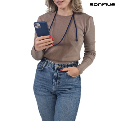 Θήκη Σιλικόνης με Κορδόνι CarryHang Sonique Xiaomi Redmi A1 / Redmi A2 Μπλε Σκούρο