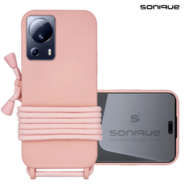 Θήκη Σιλικόνης με Κορδόνι CarryHang Sonique Xiaomi Xiaomi 13 Lite 5G Ροζ