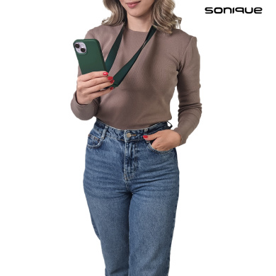 Θήκη Σιλικόνης με Strap CarryHang Sonique Xiaomi Redmi A1 / Redmi A2 Πράσινο Σκούρο
