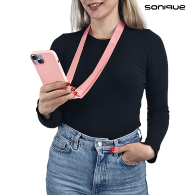 Θήκη Σιλικόνης με Strap CarryHang Sonique Xiaomi Redmi A1 / Redmi A2 Ροζ